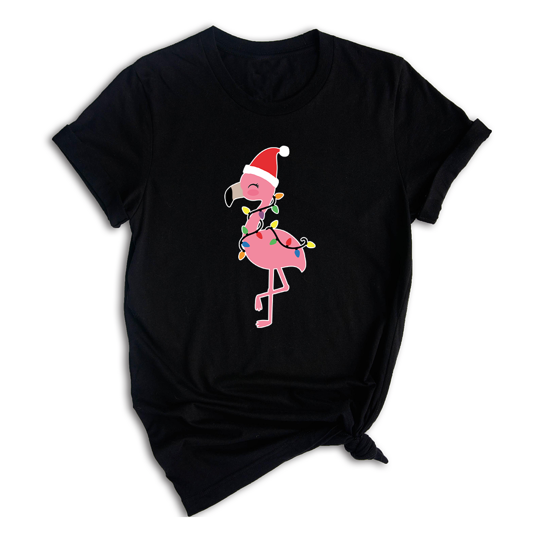 Christmas Flamingo Shirt, Funny Christmas Shirt, Tropical Christmas T-Shirt, Flamingo Apparel, Pink Flamingo Shirt, Christmas Party Shirt