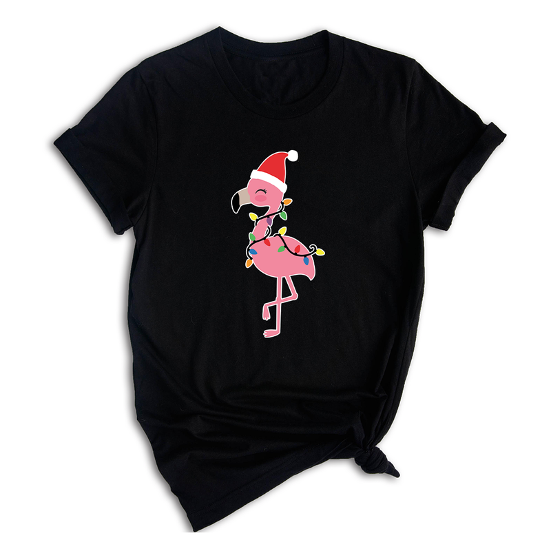 Christmas Flamingo Shirt, Funny Christmas Shirt, Tropical Christmas T-Shirt, Flamingo Apparel, Pink Flamingo Shirt, Christmas Party Shirt