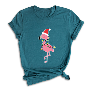 Christmas Flamingo Shirt, Funny Christmas Shirt, Tropical Christmas T-Shirt, Flamingo Apparel, Pink Flamingo Shirt, Christmas Party Shirt