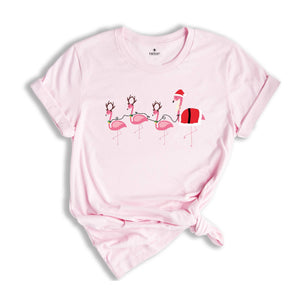 Christmas Flamingo Shirt, Funny Christmas Shirt, Tropical Christmas T-Shirt, Christmas Party Shirt, Flamingo Apparel, Cute Flamingo Shirt