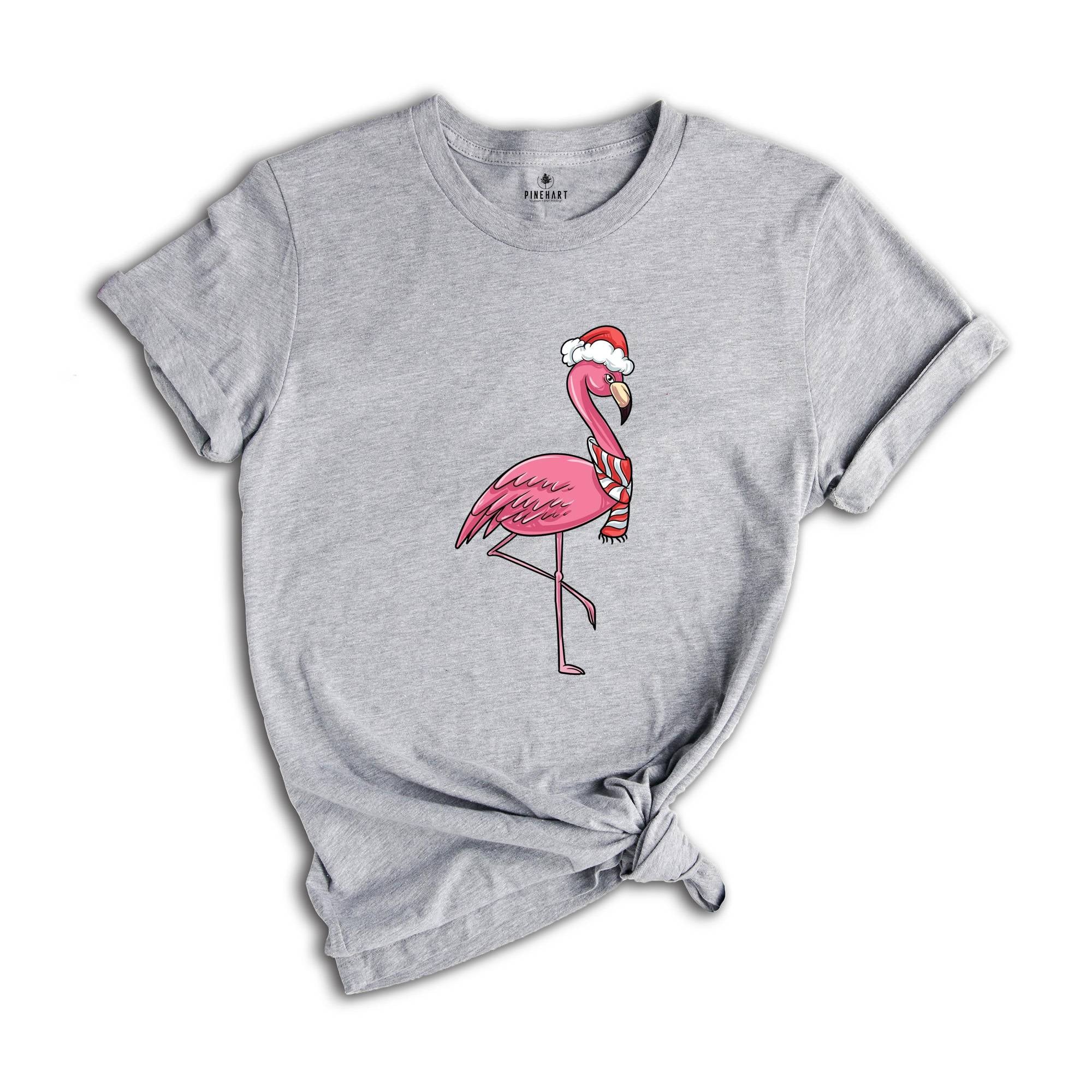 Christmas Flamingo Shirt, Funny Christmas Shirt, Tropical Christmas T-Shirt, Christmas Party Shirt, Flamingo Apparel, Pink Flamingo Shirt