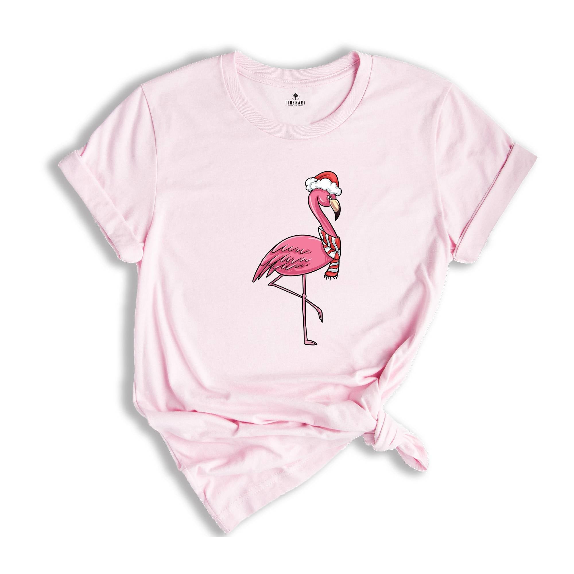 Christmas Flamingo Shirt, Funny Christmas Shirt, Tropical Christmas T-Shirt, Christmas Party Shirt, Flamingo Apparel, Pink Flamingo Shirt