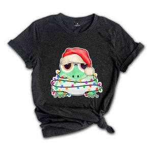 Christmas Frog Shirt, Christmas Lights Shirt, Cute Toad Shirt, Cute Frog Tee, Gift for Sibling, Christmas Sweatshirt
