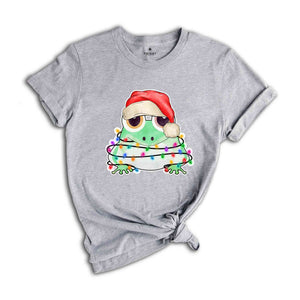 Christmas Frog Shirt, Christmas Lights Shirt, Cute Toad Shirt, Cute Frog Tee, Gift for Sibling, Christmas Sweatshirt