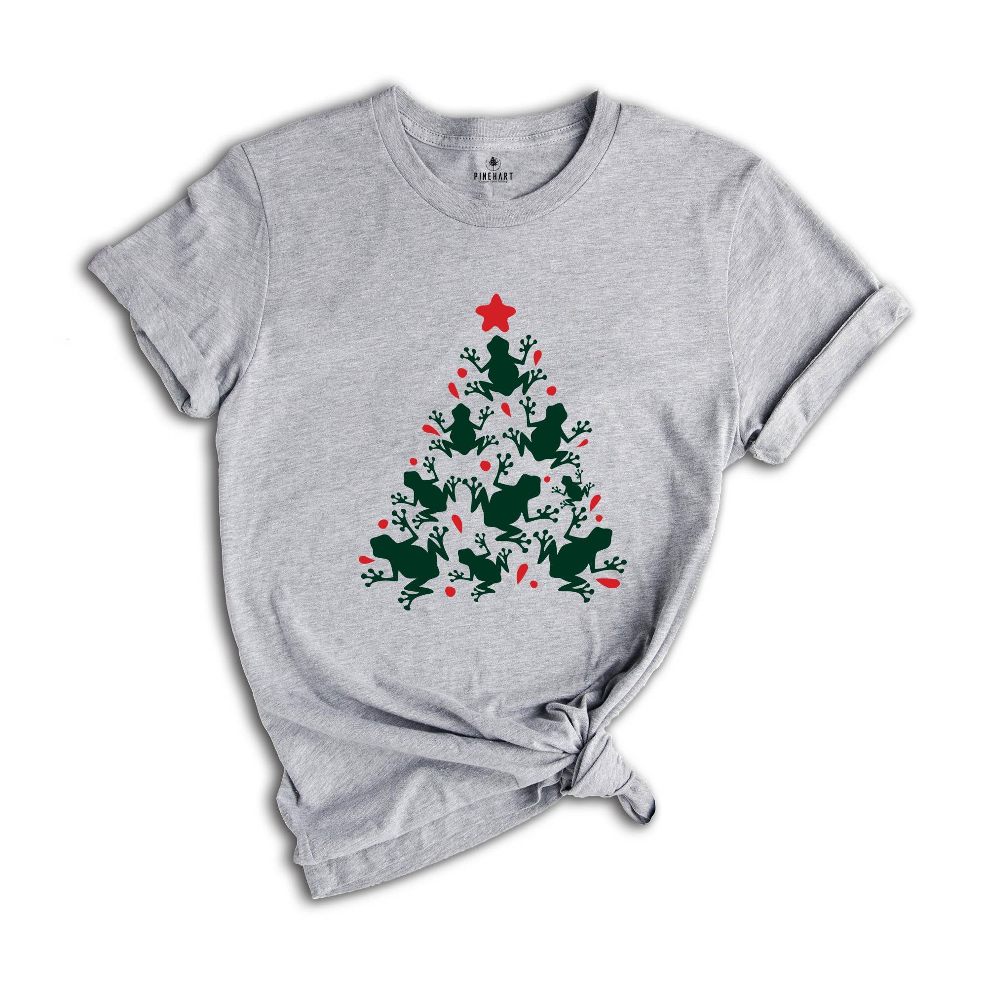 Christmas Frog Tree Shirt, Frog Tree Gift, Christmas Party Tee, Christmas Sweatshirt, Cute Animal Shirt, Christmas Gift
