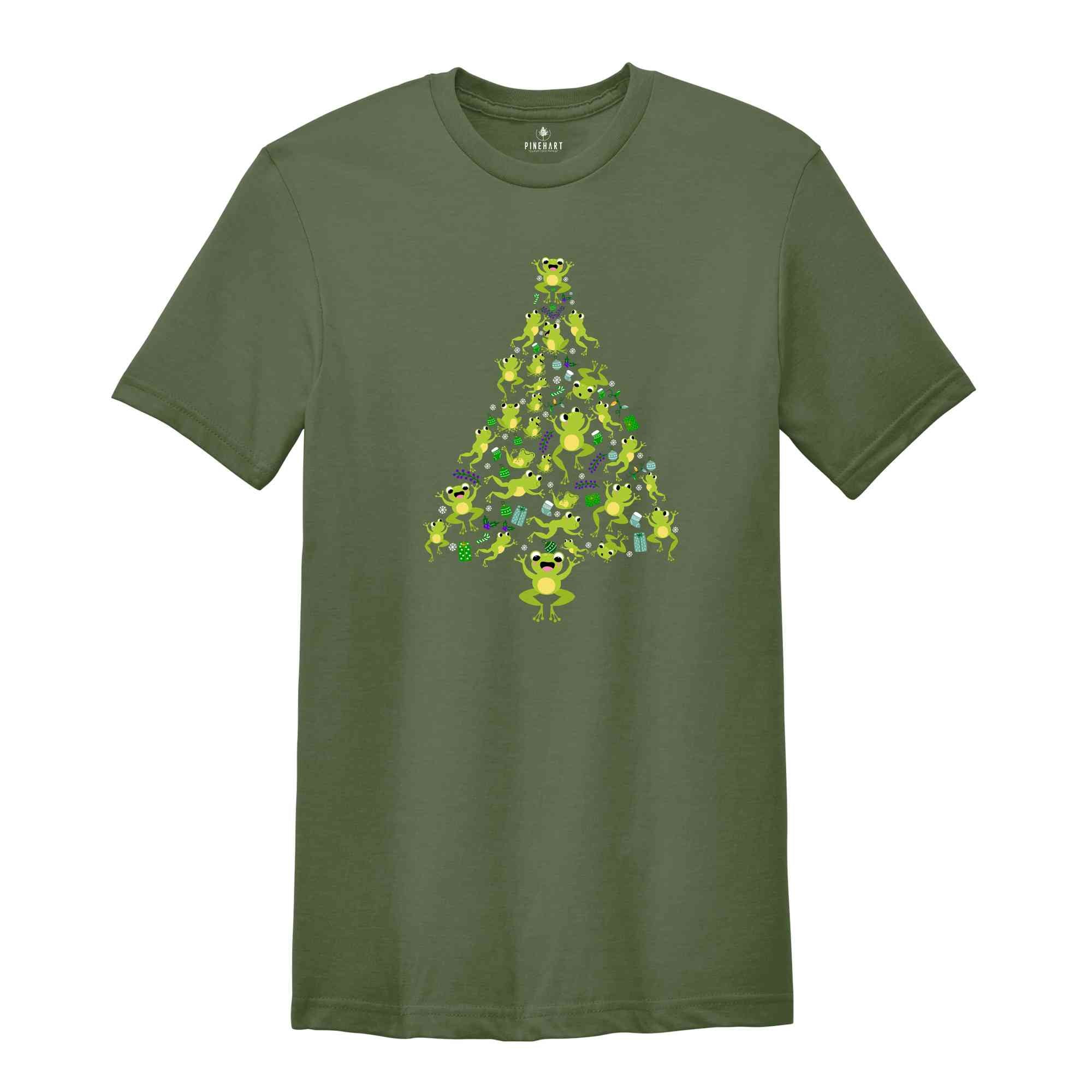 Christmas Frog Tree T-Shirt, Funny Frog Christmas Tee, Christmas Tree Gift, Christmas Spirit Shirt, Christmas Costume