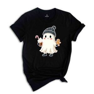 Christmas Ghost With Cookie T-Shirt, Spooky Christmas Shirt, Spooky Christmas Gifts, Holiday Spirit Shirt, Tis The Season Tee