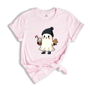 Christmas Ghost With Cookie T-Shirt, Spooky Christmas Shirt, Spooky Christmas Gifts, Holiday Spirit Shirt, Tis The Season Tee
