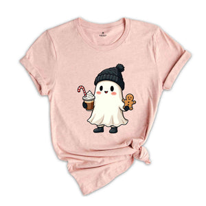 Christmas Ghost With Cookie T-Shirt, Spooky Christmas Shirt, Spooky Christmas Gifts, Holiday Spirit Shirt, Tis The Season Tee