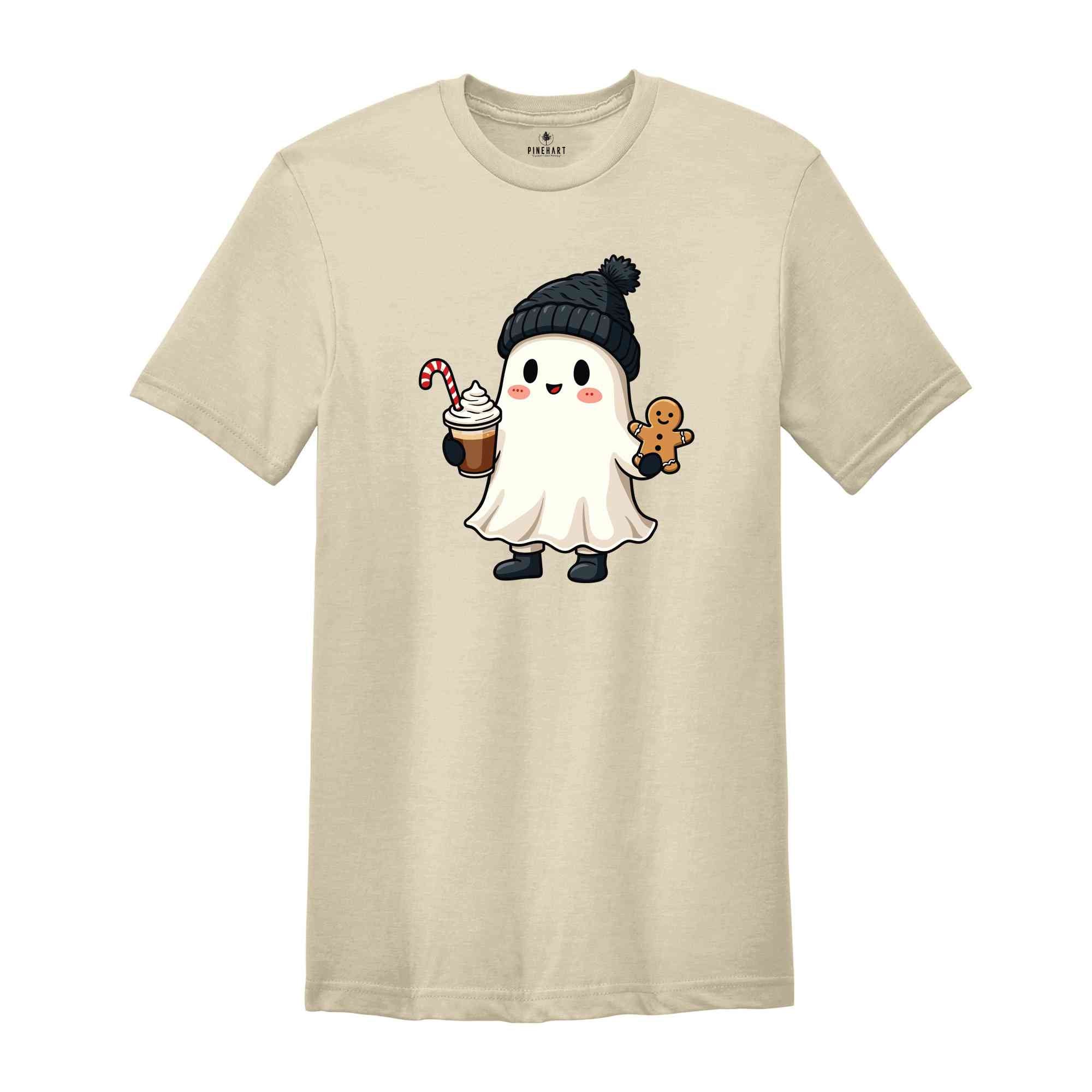 Christmas Ghost With Cookie T-Shirt, Spooky Christmas Shirt, Spooky Christmas Gifts, Holiday Spirit Shirt, Tis The Season Tee