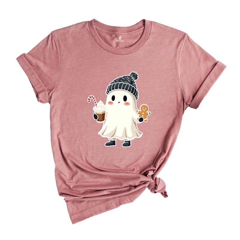 Christmas Ghost With Cookie T-Shirt, Spooky Christmas Shirt, Spooky Christmas Gifts, Holiday Spirit Shirt, Tis The Season Tee