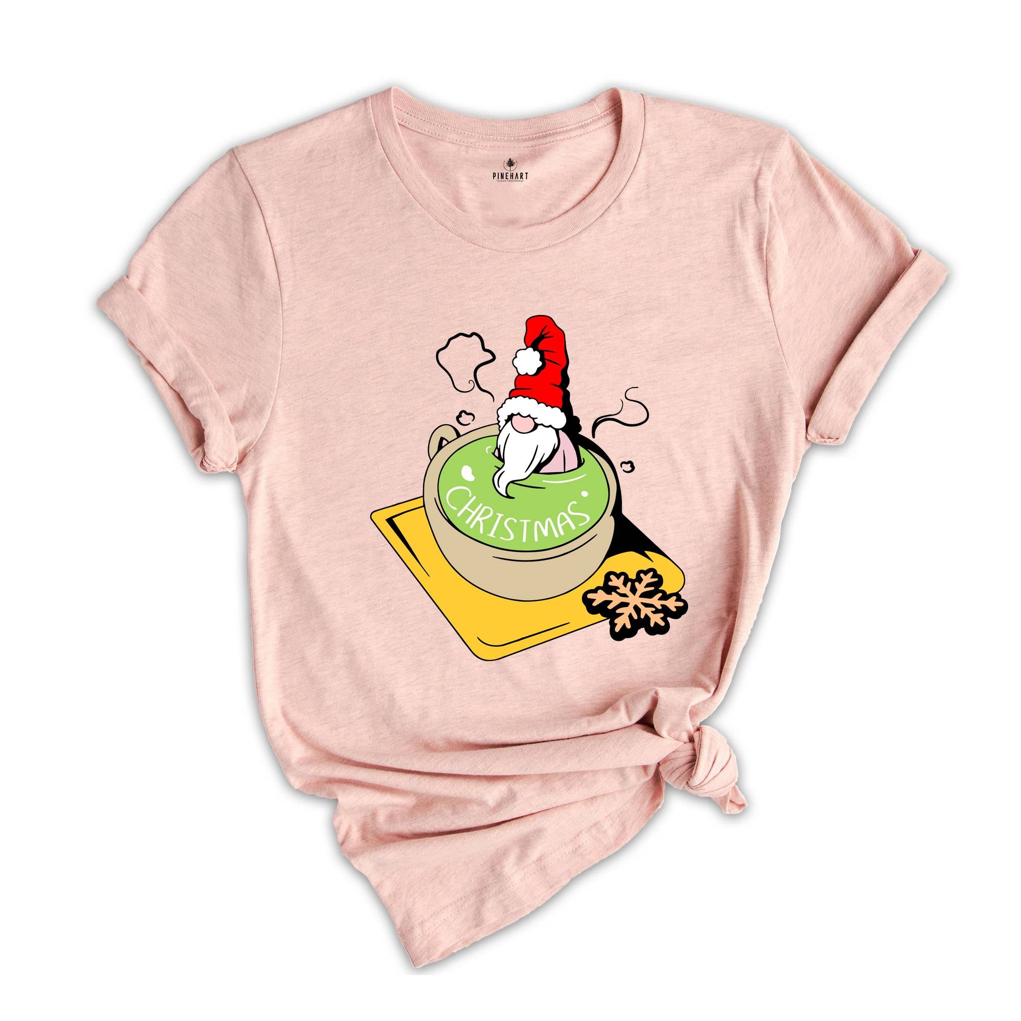 Christmas Gnome in a Tea Cup Shirt, Christmas Food Tee, Christmas Cookie Lover, Xmas Family Gnomes Pajamas, Xmas Outfit