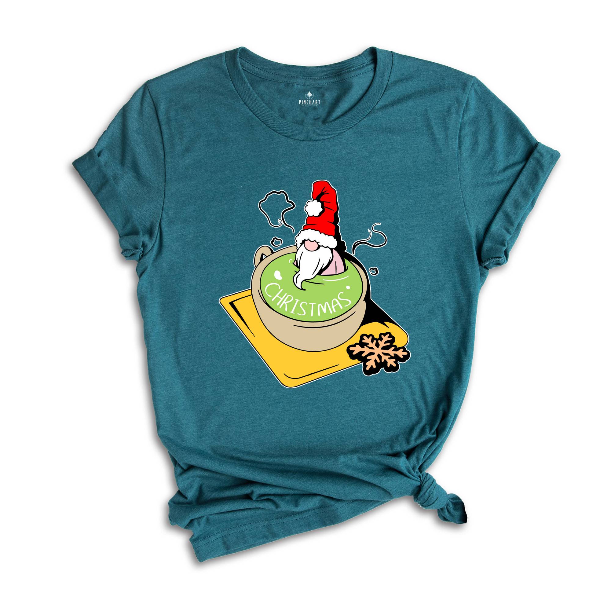 Christmas Gnome in a Tea Cup Shirt, Christmas Food Tee, Christmas Cookie Lover, Xmas Family Gnomes Pajamas, Xmas Outfit