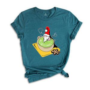 Christmas Gnome in a Tea Cup Shirt, Christmas Food Tee, Christmas Cookie Lover, Xmas Family Gnomes Pajamas, Xmas Outfit