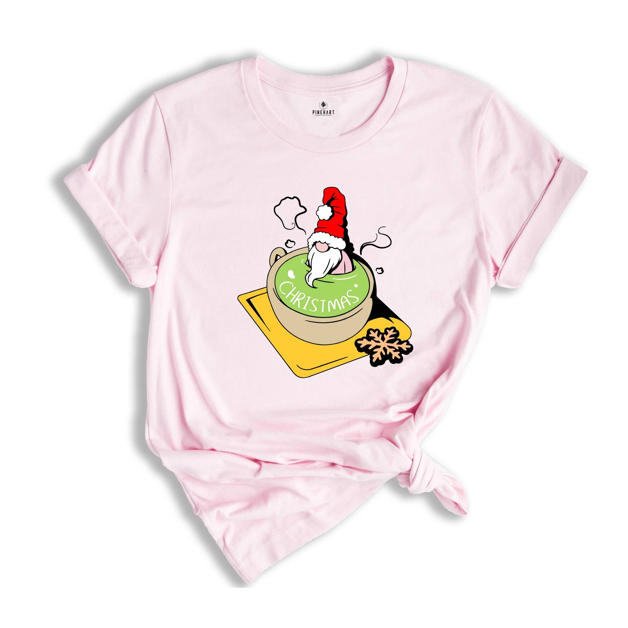 Christmas Gnome in a Tea Cup Shirt, Christmas Food Tee, Christmas Cookie Lover, Xmas Family Gnomes Pajamas, Xmas Outfit