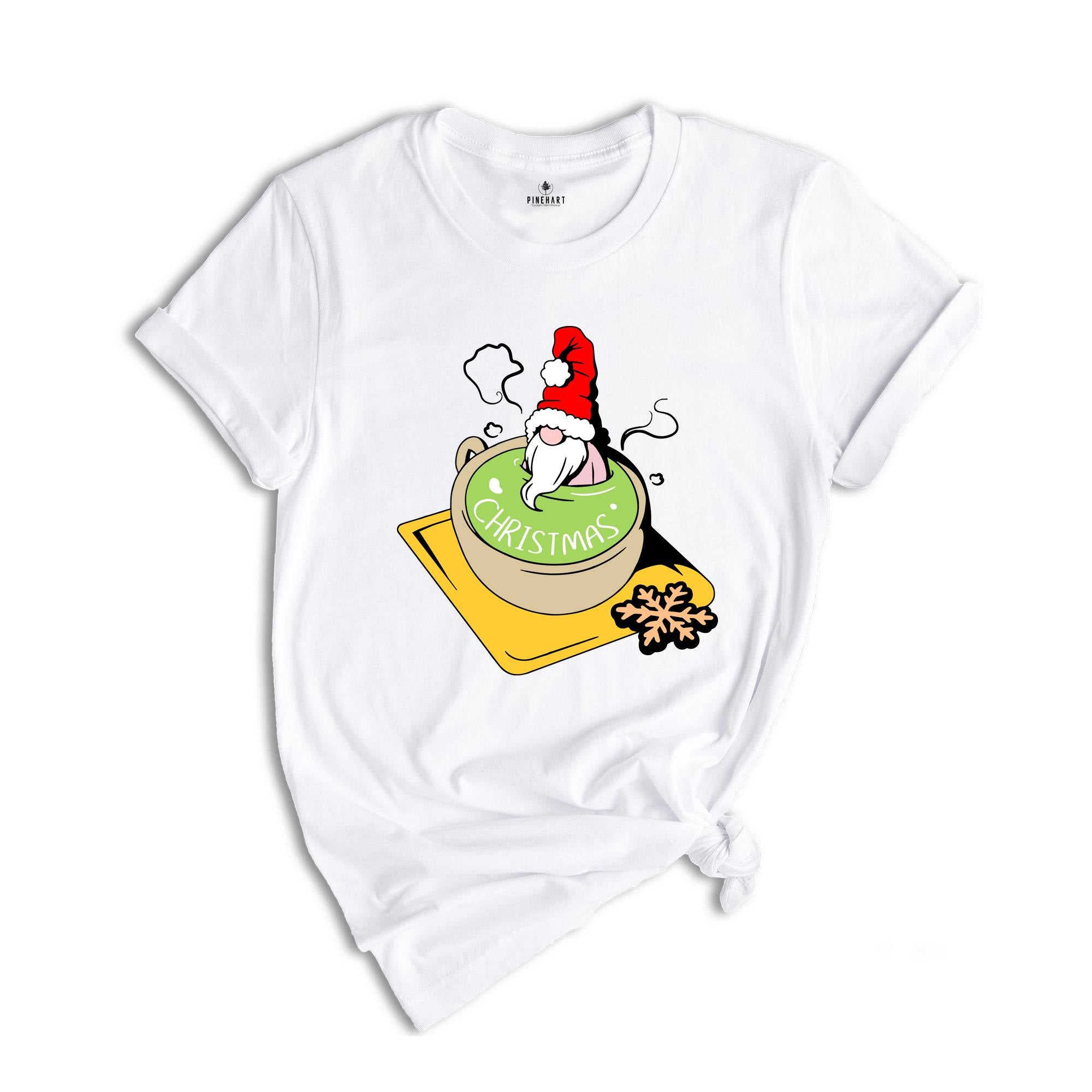Christmas Gnome in a Tea Cup Shirt, Christmas Food Tee, Christmas Cookie Lover, Xmas Family Gnomes Pajamas, Xmas Outfit