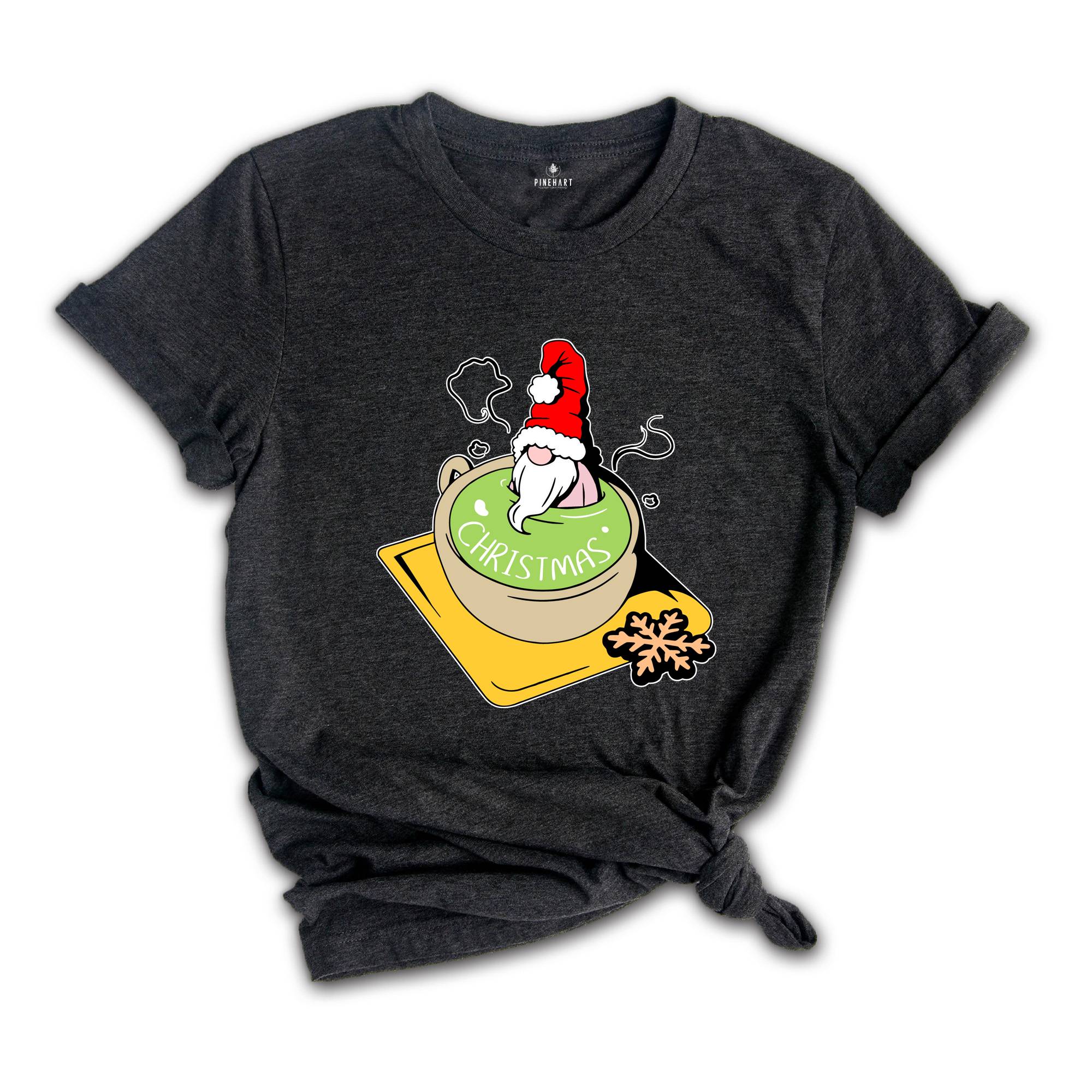 Christmas Gnome in a Tea Cup Shirt, Christmas Food Tee, Christmas Cookie Lover, Xmas Family Gnomes Pajamas, Xmas Outfit