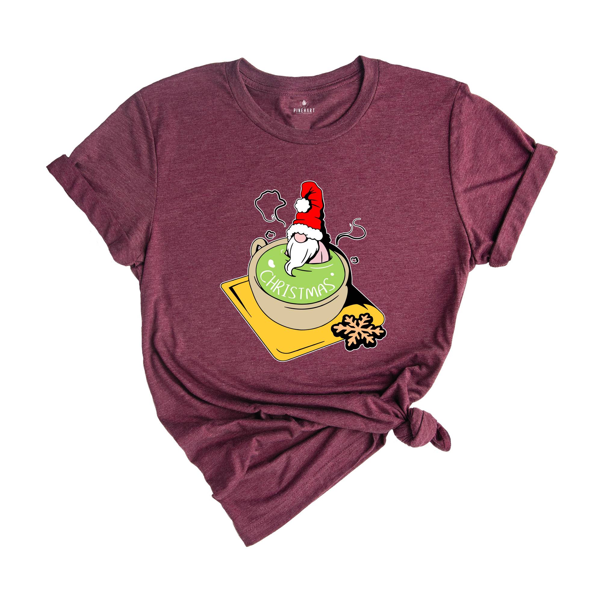 Christmas Gnome in a Tea Cup Shirt, Christmas Food Tee, Christmas Cookie Lover, Xmas Family Gnomes Pajamas, Xmas Outfit