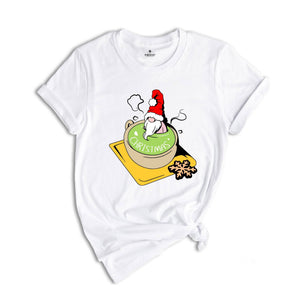 Christmas Gnome in a Tea Cup Shirt, Christmas Food Tee, Christmas Cookie Lover, Xmas Family Gnomes Pajamas, Xmas Outfit