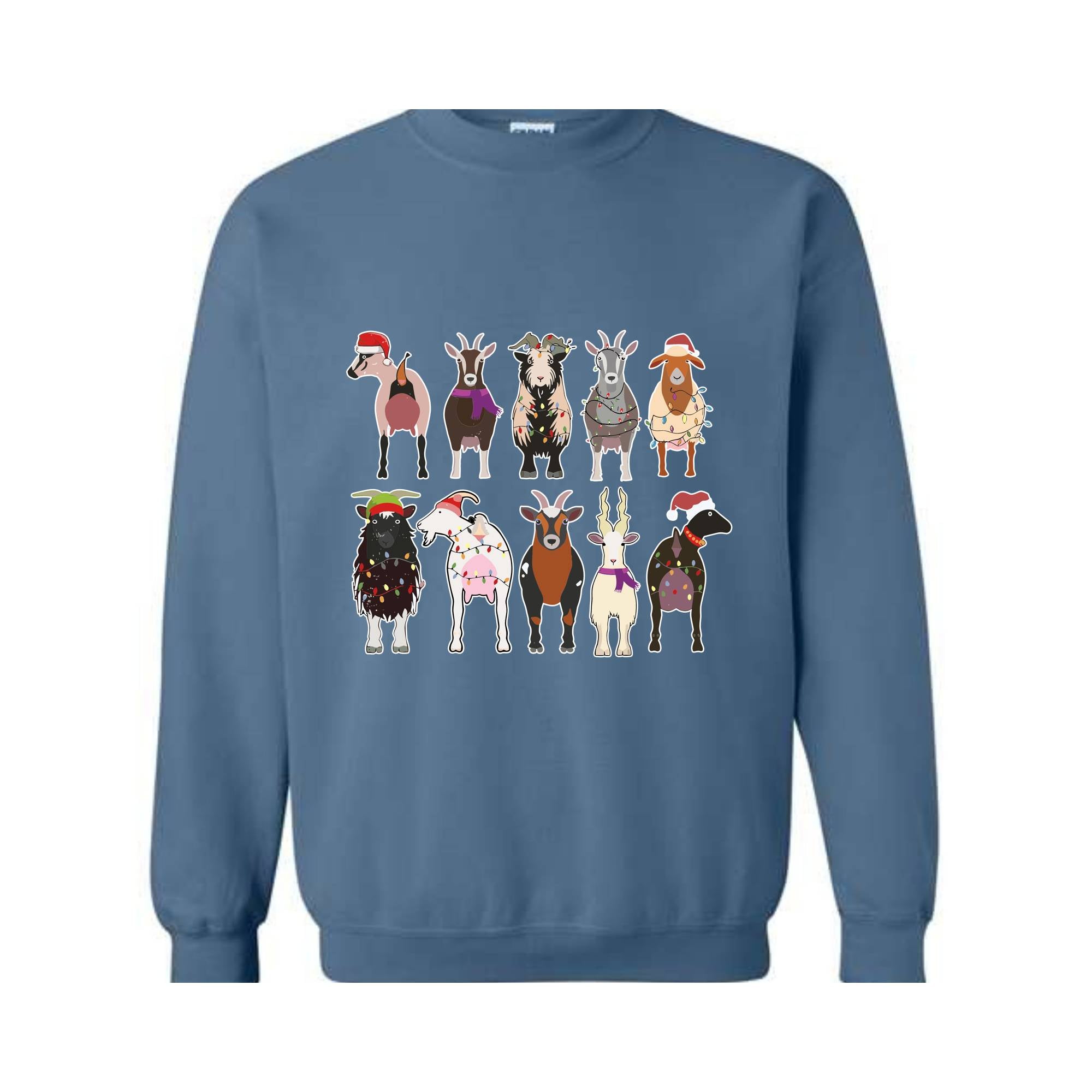 Christmas Goat Sweatshirt, Christmas Farm Girl Sweater, Animal Christmas Sweatshirt, Farmer Holiday Sweatshirt