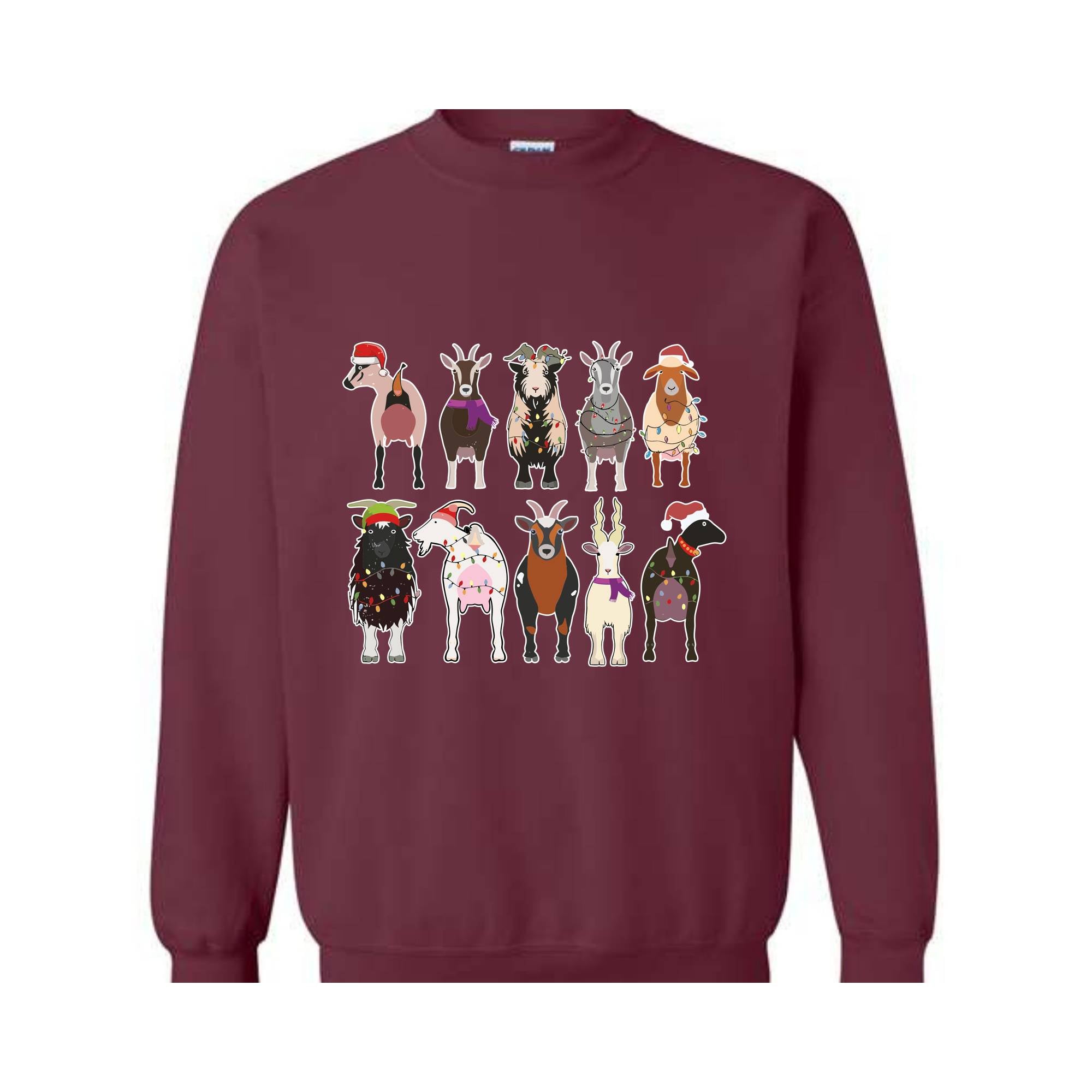 Christmas Goat Sweatshirt, Christmas Farm Girl Sweater, Animal Christmas Sweatshirt, Farmer Holiday Sweatshirt