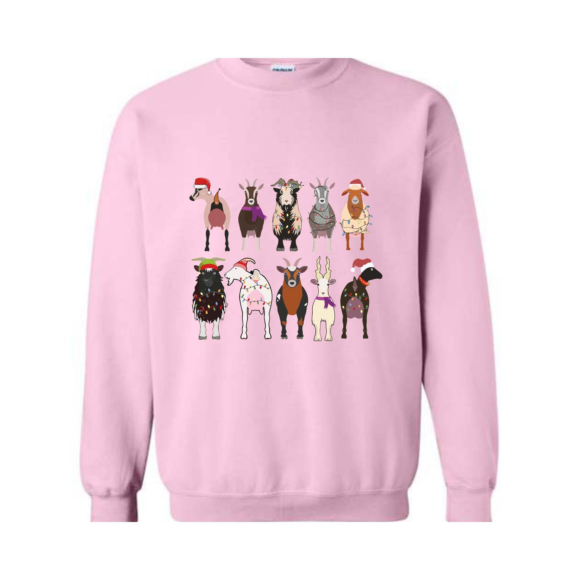 Christmas Goat Sweatshirt, Christmas Farm Girl Sweater, Animal Christmas Sweatshirt, Farmer Holiday Sweatshirt