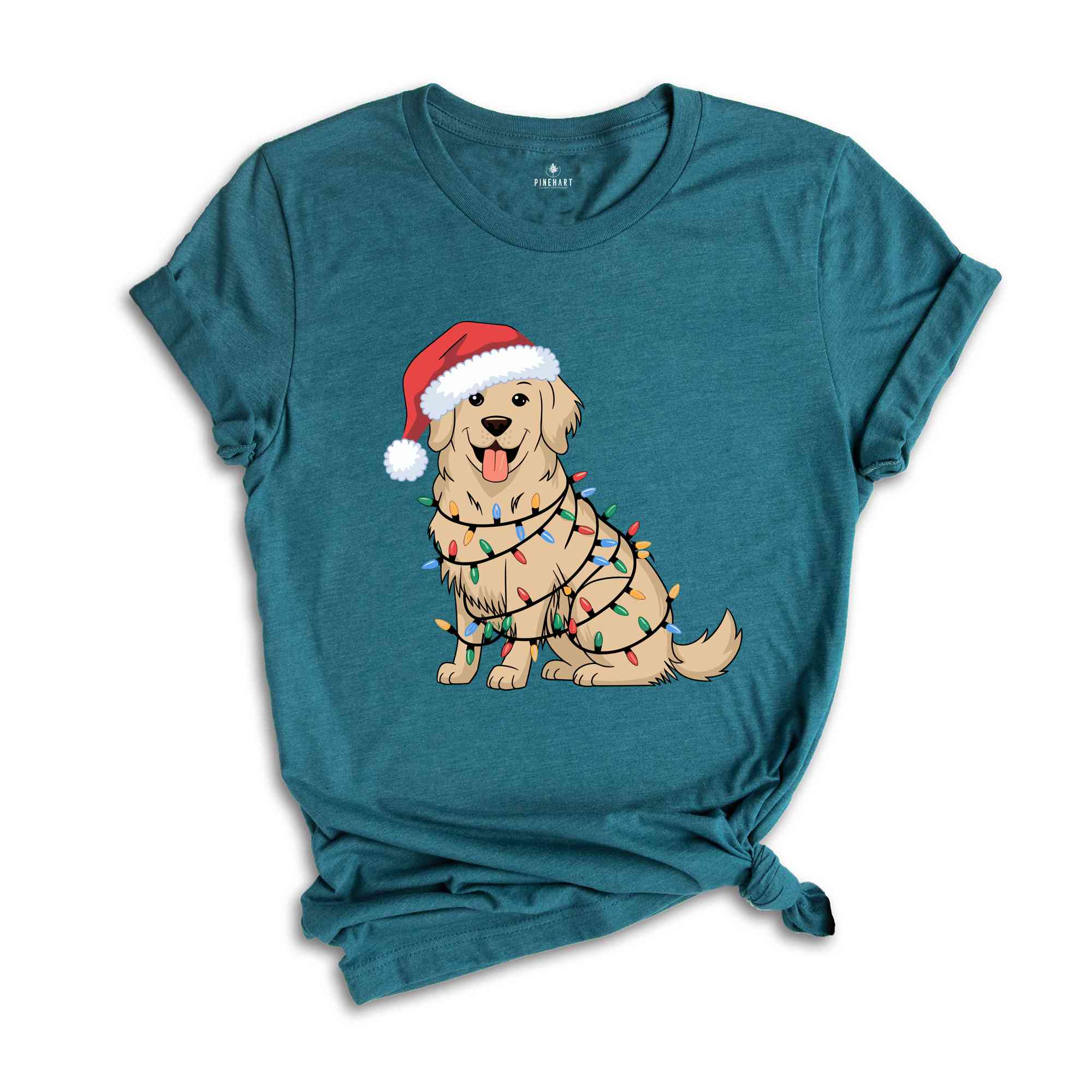 Christmas Golden Retriever Shirt, Christmas Dog Shirt, Christmas Lights Tee, Dog Mom Shirt, Golden Mom Shirt, Gift for Dog Lover