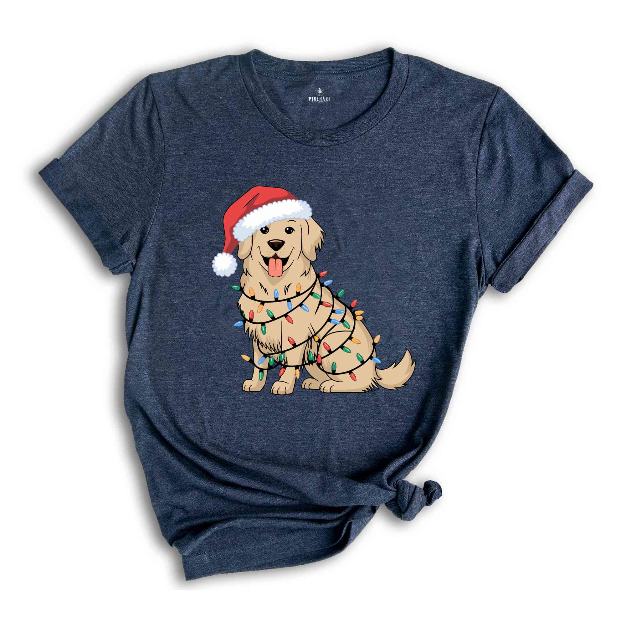 Christmas Golden Retriever Shirt, Christmas Dog Shirt, Christmas Lights Tee, Dog Mom Shirt, Golden Mom Shirt, Gift for Dog Lover