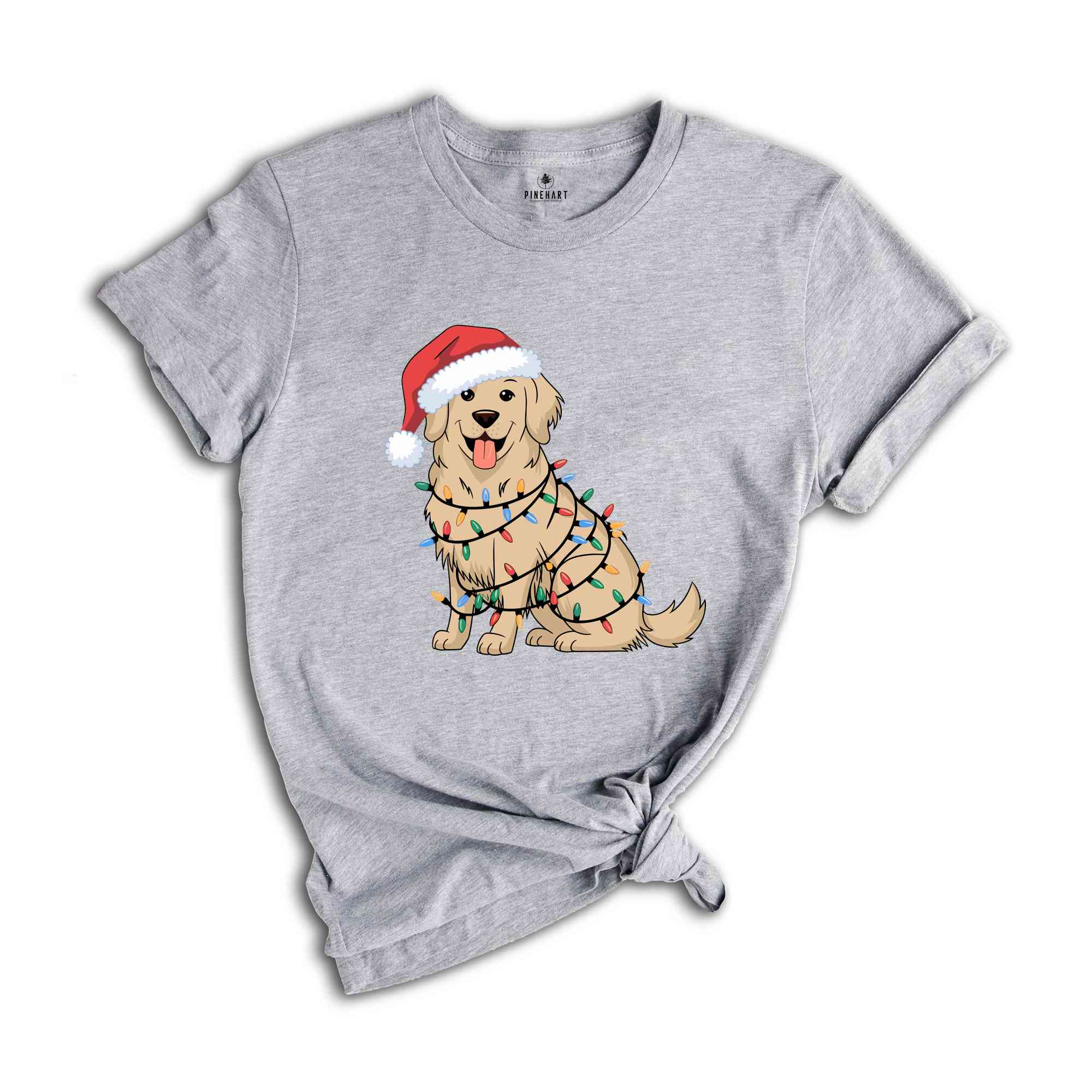 Christmas Golden Retriever Shirt, Christmas Dog Shirt, Christmas Lights Tee, Dog Mom Shirt, Golden Mom Shirt, Gift for Dog Lover