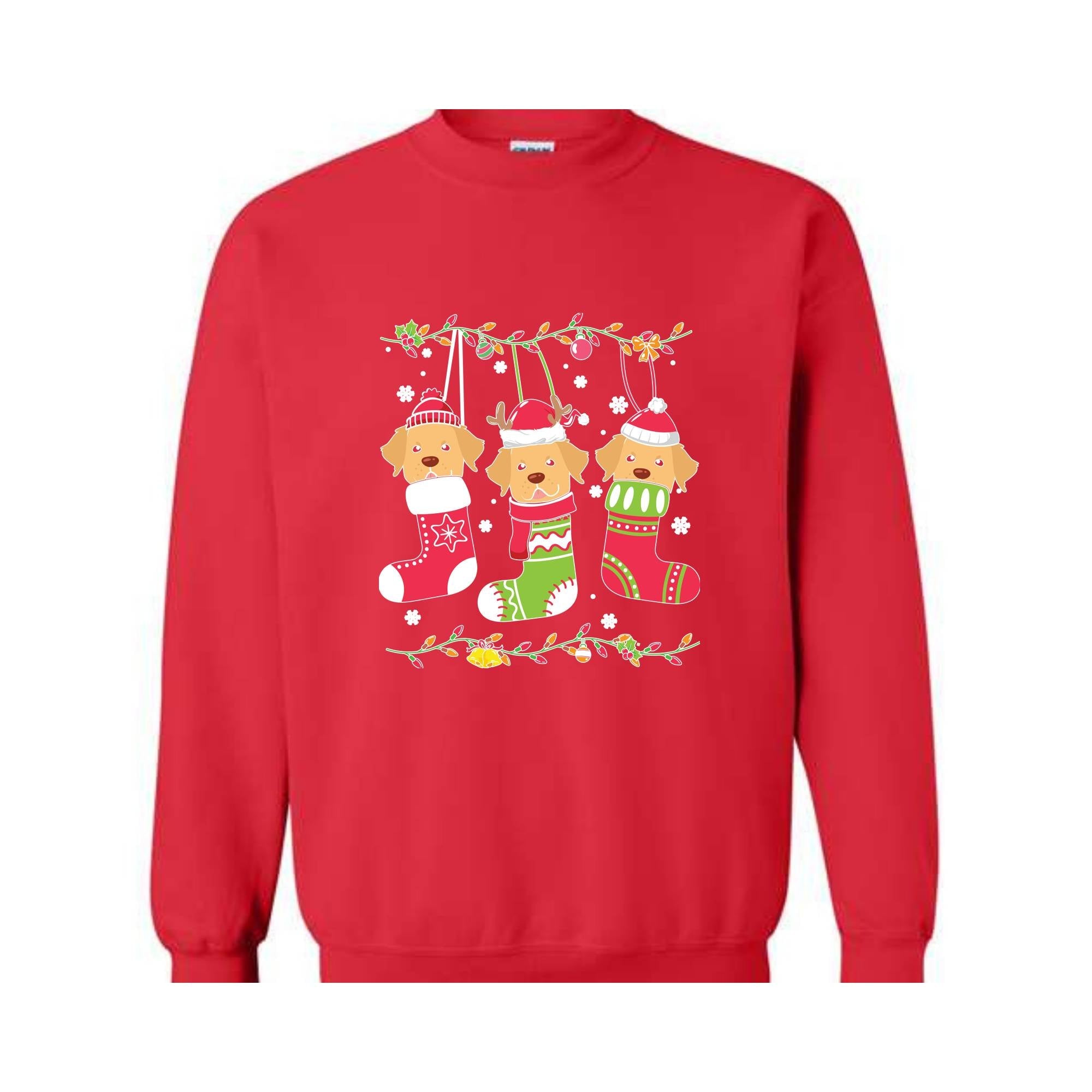 Christmas Golden Retriever Sweatshirt, Christmas Pajama, Dog Sweatshirt, Happy Christmas Dog, Cute Dog Sweatshirt