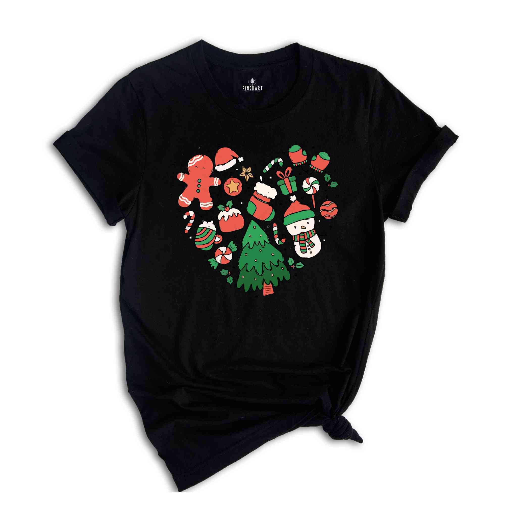 Christmas Heart Doodle Shirt, Christmas Shirt, Cute Christmas Shirt, Christmas Gift, Santa Shirt, Christmas Pajamas