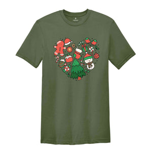 Christmas Heart Doodle Shirt, Christmas Shirt, Cute Christmas Shirt, Christmas Gift, Santa Shirt, Christmas Pajamas