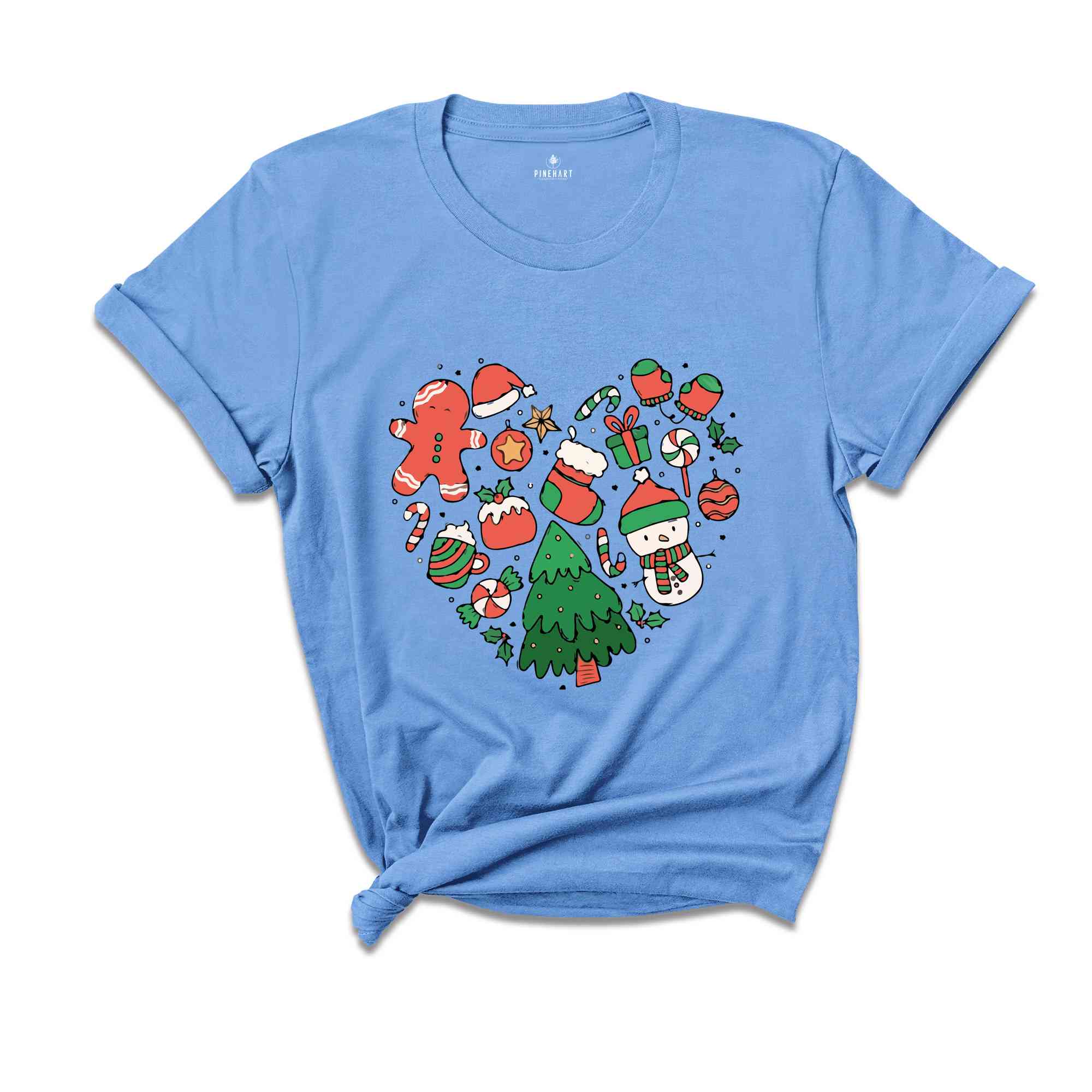 Christmas Heart Doodle Shirt, Christmas Shirt, Cute Christmas Shirt, Christmas Gift, Santa Shirt, Christmas Pajamas