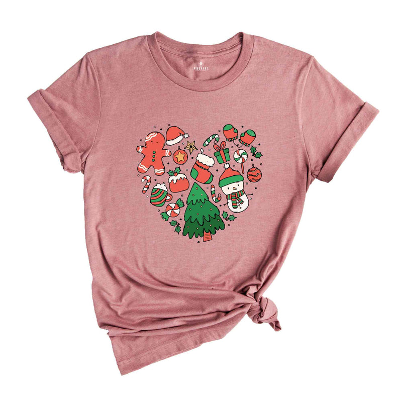 Christmas Heart Doodle Shirt, Christmas Shirt, Cute Christmas Shirt, Christmas Gift, Santa Shirt, Christmas Pajamas
