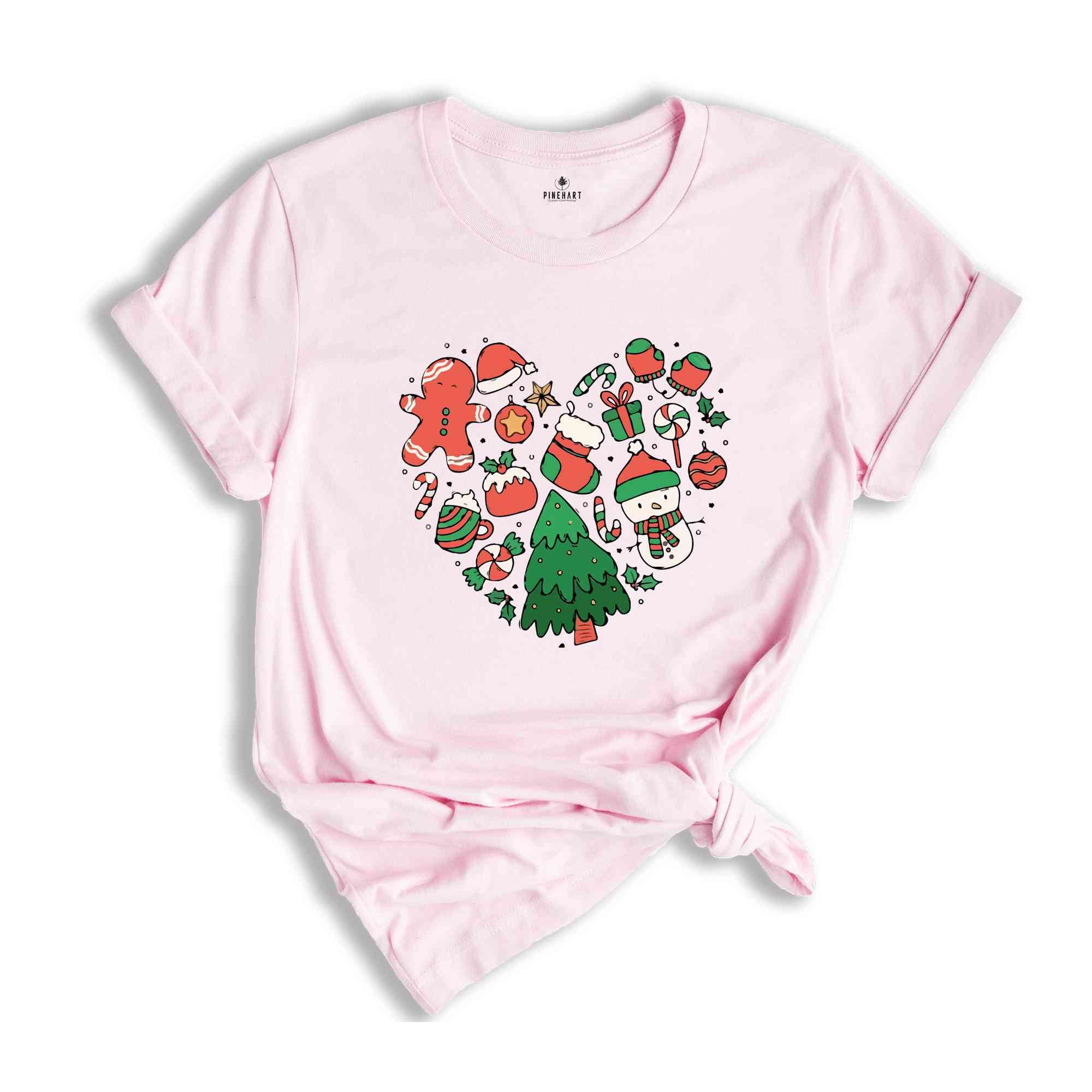 Christmas Heart Doodle Shirt, Christmas Shirt, Cute Christmas Shirt, Christmas Gift, Santa Shirt, Christmas Pajamas