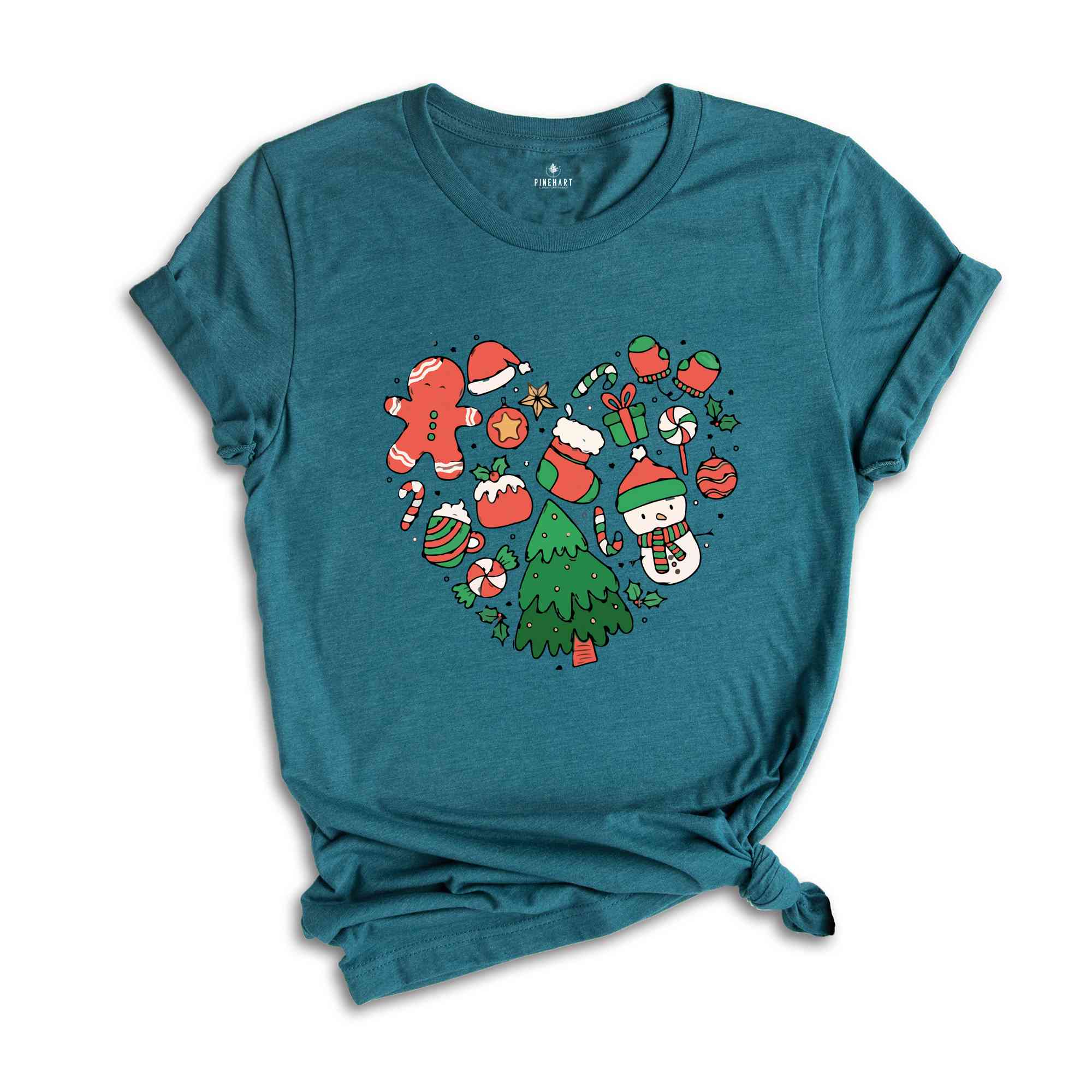 Christmas Heart Doodle Shirt, Christmas Shirt, Cute Christmas Shirt, Christmas Gift, Santa Shirt, Christmas Pajamas