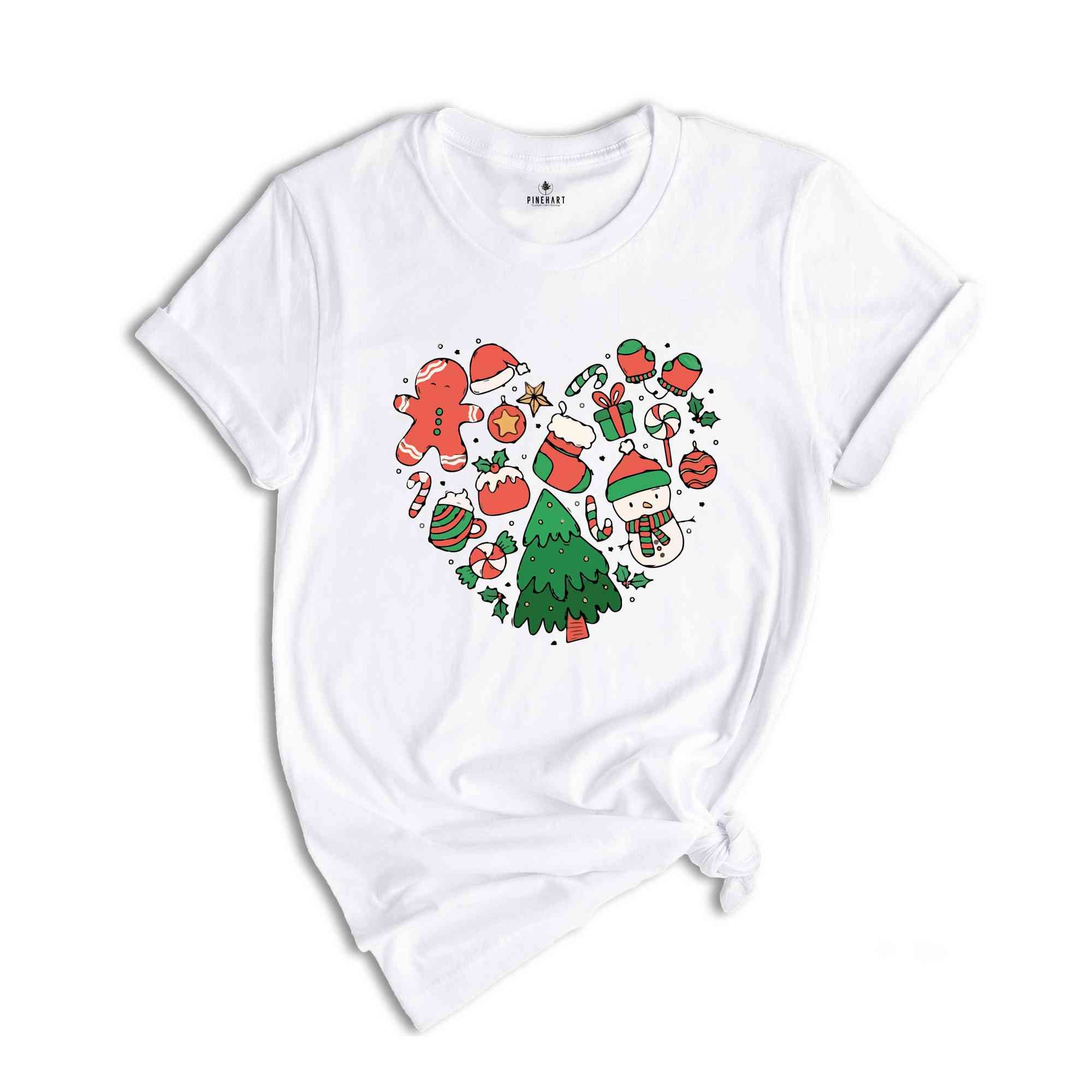 Christmas Heart Doodle Shirt, Christmas Shirt, Cute Christmas Shirt, Christmas Gift, Santa Shirt, Christmas Pajamas
