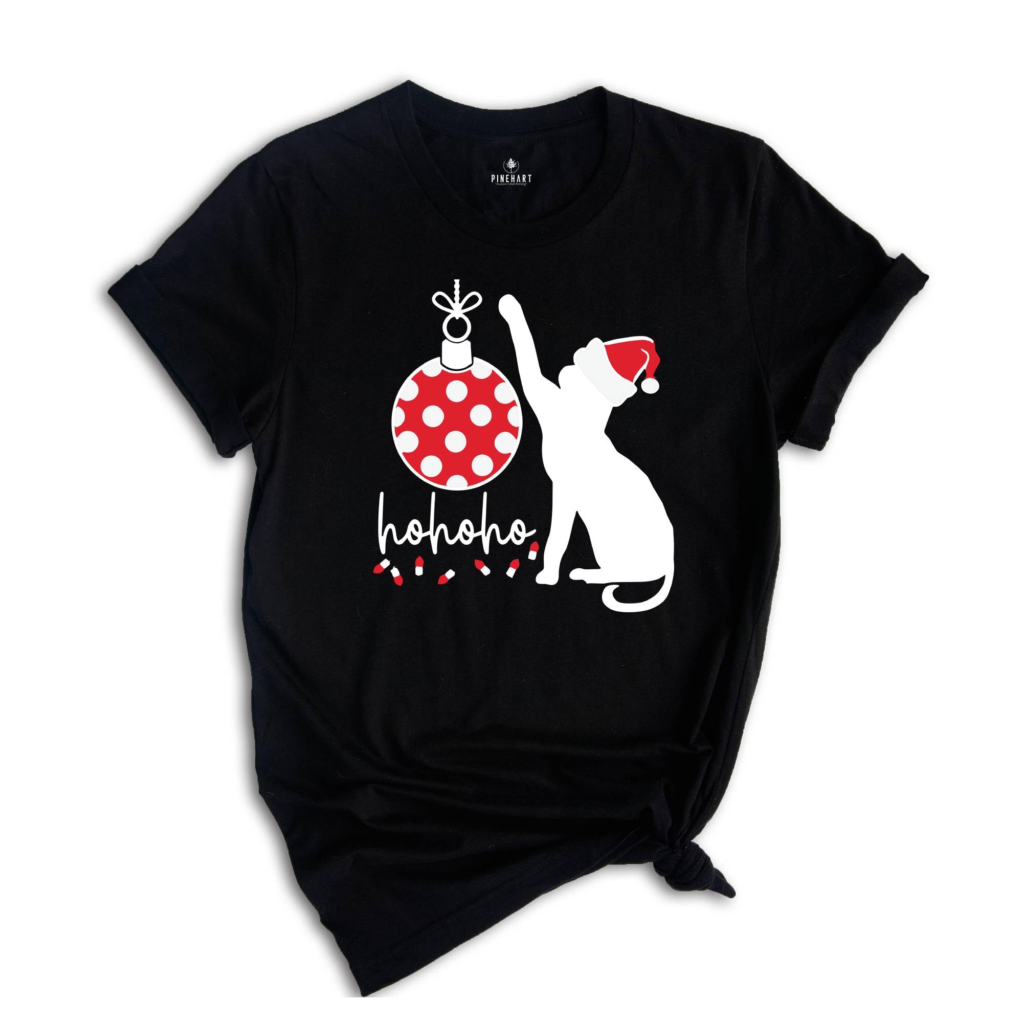 Christmas Ho Ho Ho Cat Shirt, Meowy Christmas Shirt, Christmas Gift, Christmas Cat Shirt, Cat Mom Shirt