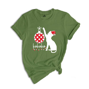 Christmas Ho Ho Ho Cat Shirt, Meowy Christmas Shirt, Christmas Gift, Christmas Cat Shirt, Cat Mom Shirt