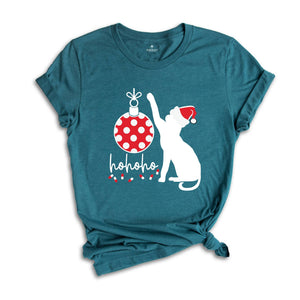 Christmas Ho Ho Ho Cat Shirt, Meowy Christmas Shirt, Christmas Gift, Christmas Cat Shirt, Cat Mom Shirt