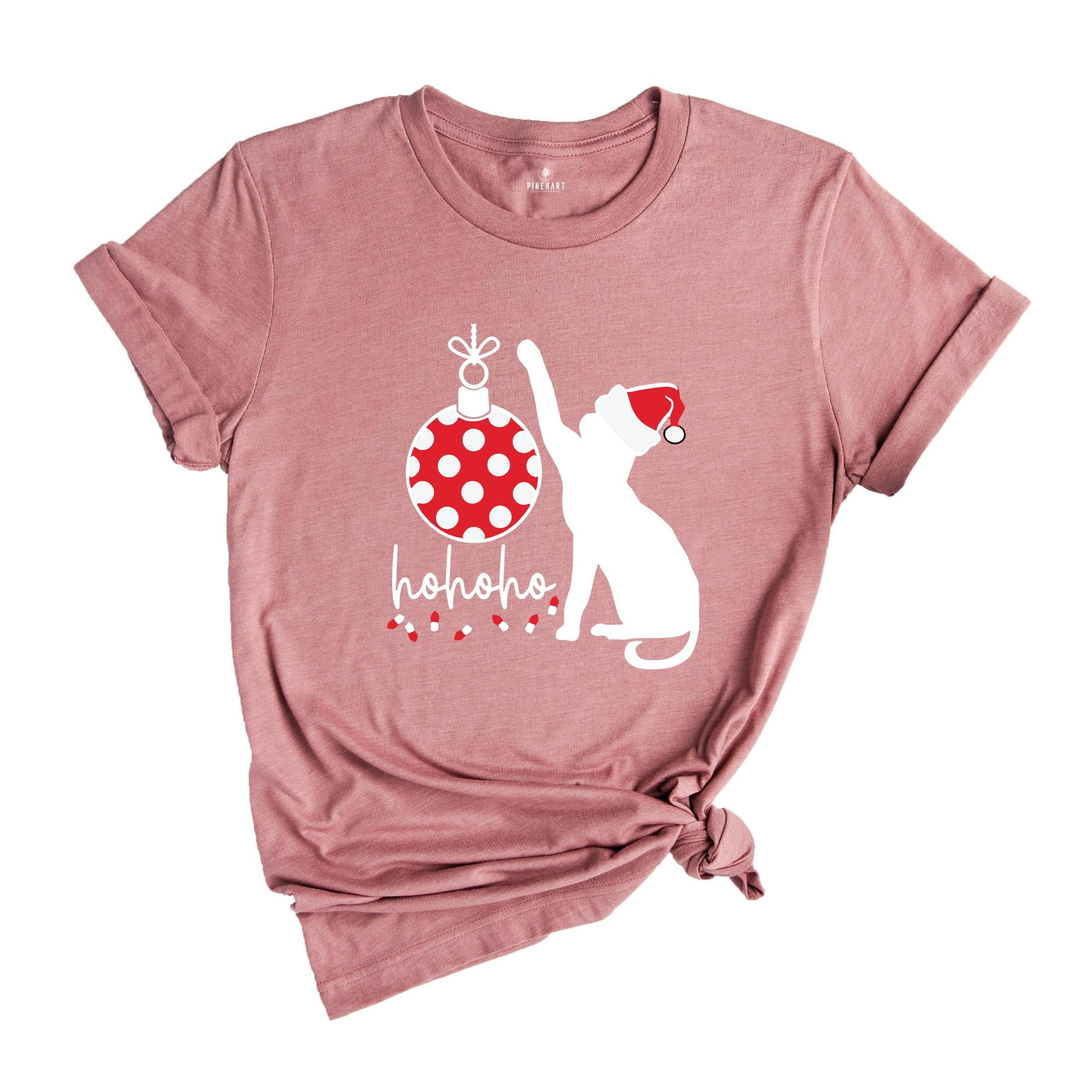 Christmas Ho Ho Ho Cat Shirt, Meowy Christmas Shirt, Christmas Gift, Christmas Cat Shirt, Cat Mom Shirt