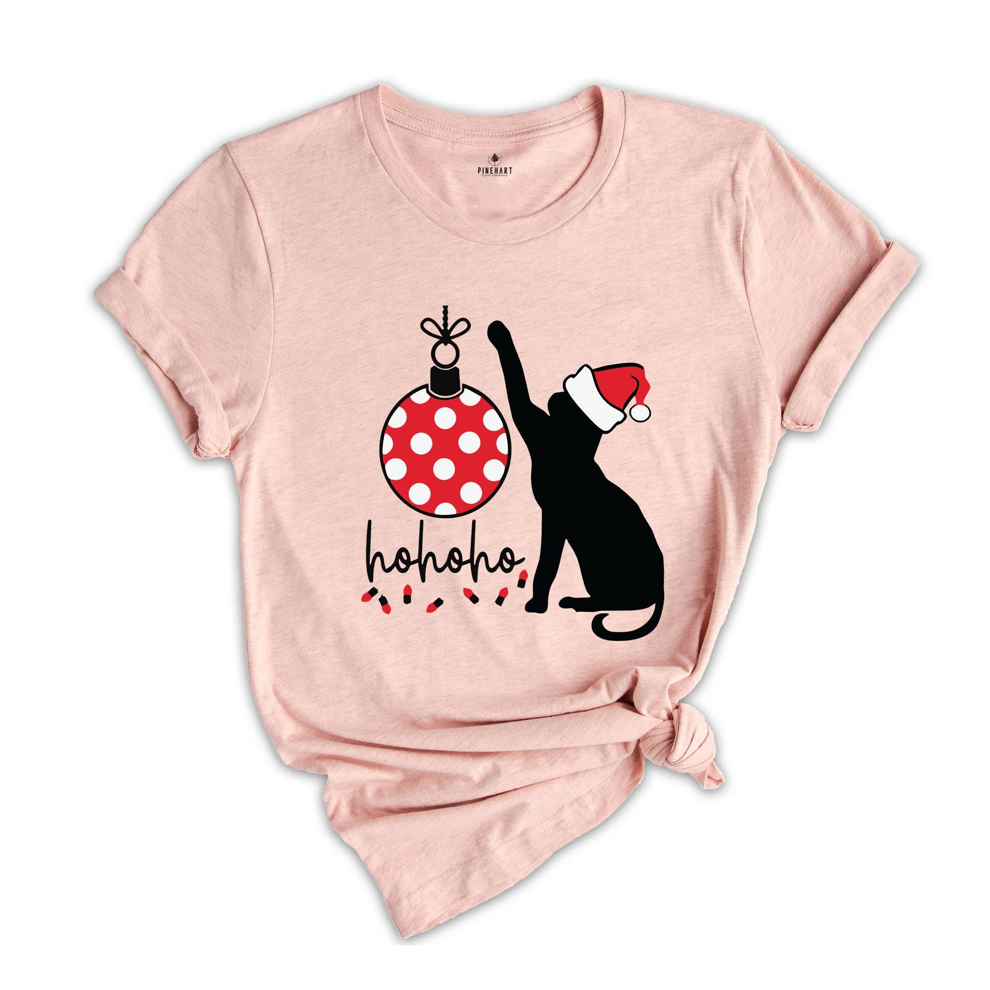 Christmas Ho Ho Ho Cat Shirt, Meowy Christmas Shirt, Christmas Gift, Christmas Cat Shirt, Cat Mom Shirt