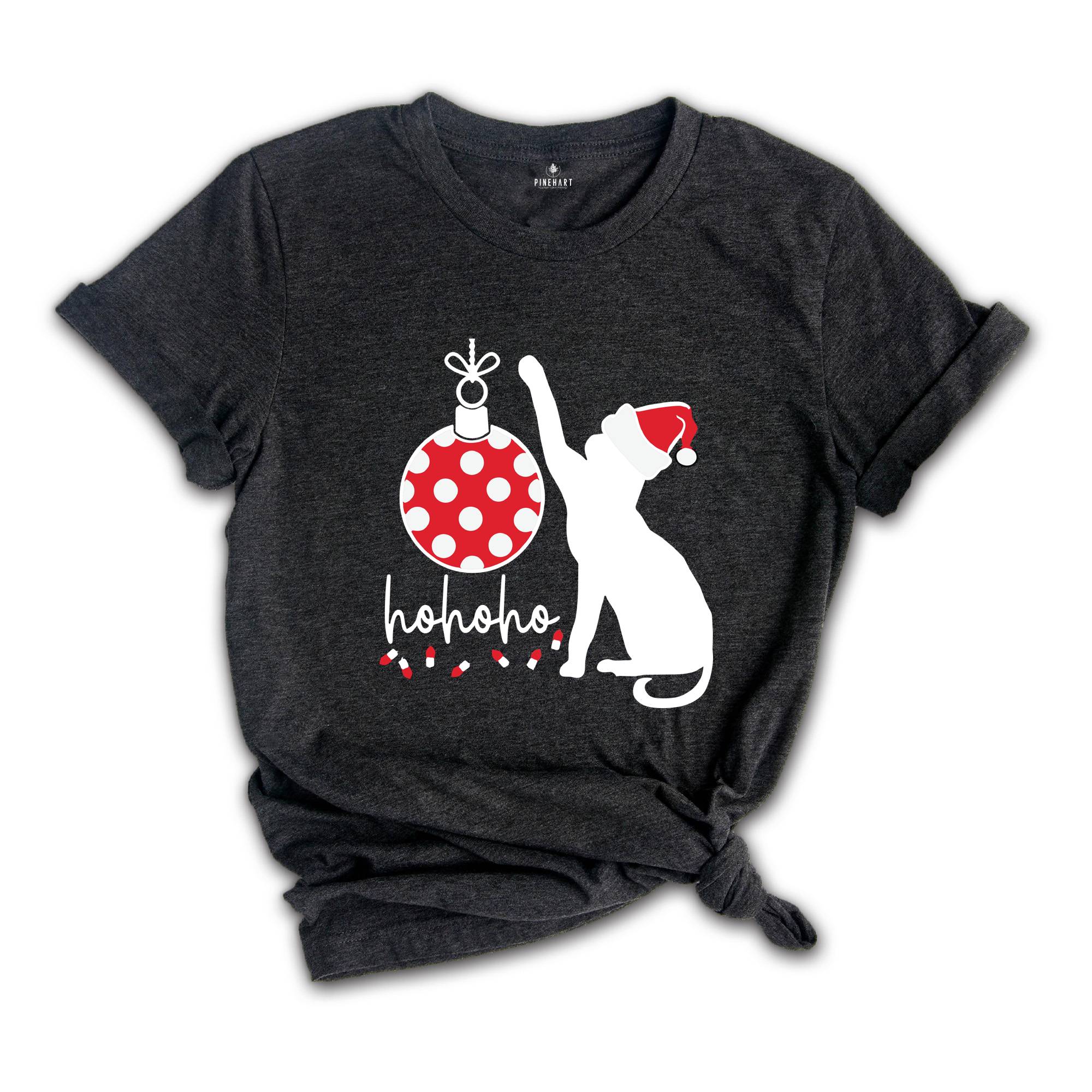 Christmas Ho Ho Ho Cat Shirt, Meowy Christmas Shirt, Christmas Gift, Christmas Cat Shirt, Cat Mom Shirt