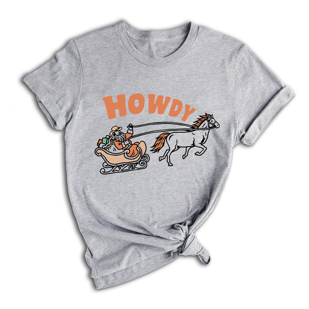 Christmas Howdy Shirt, Western Christmas Shirt, Cowboy Santa Shirt, Country Christmas T-Shirt, Howdy Apparel, Retro Santa Shirt