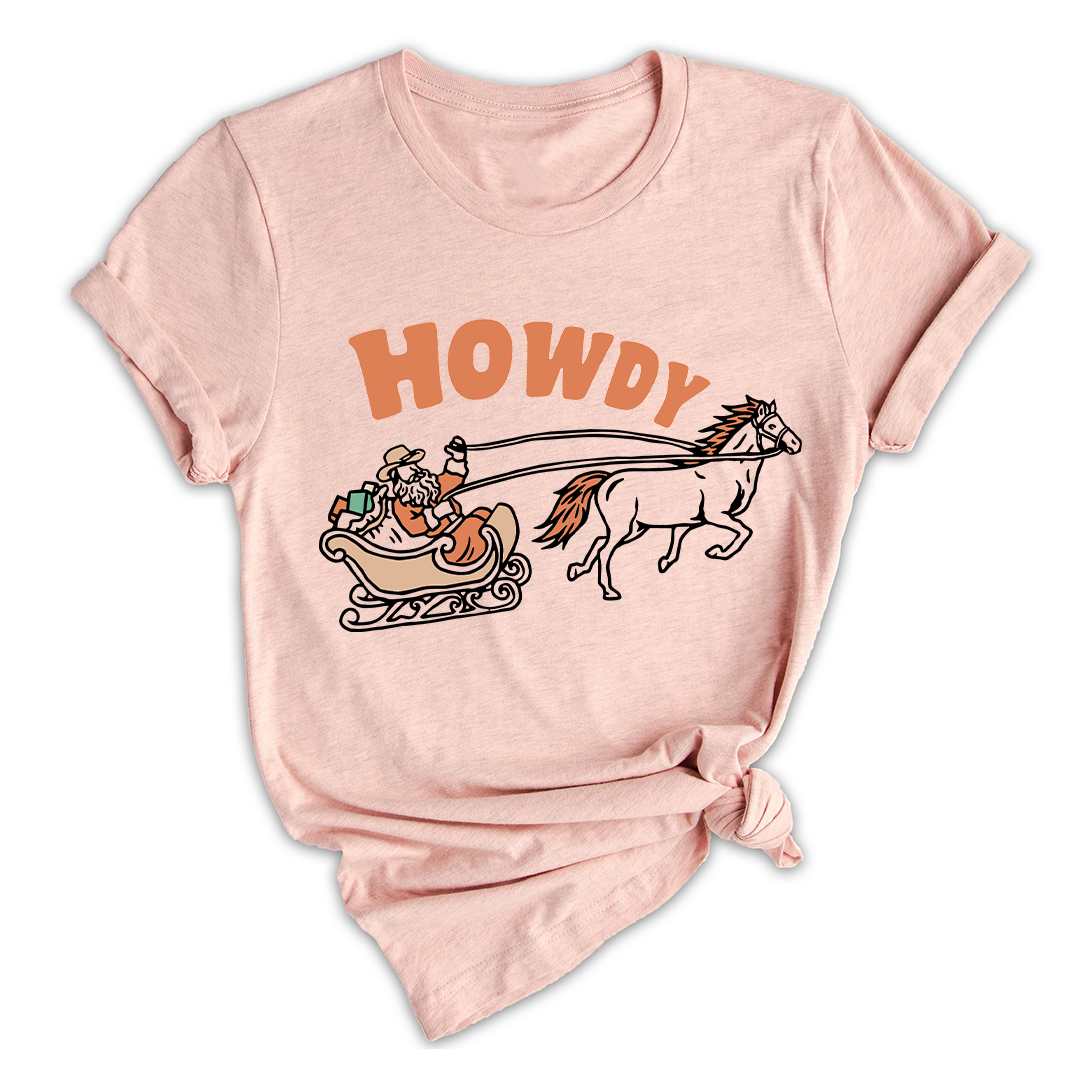 Christmas Howdy Shirt, Western Christmas Shirt, Cowboy Santa Shirt, Country Christmas T-Shirt, Howdy Apparel, Retro Santa Shirt