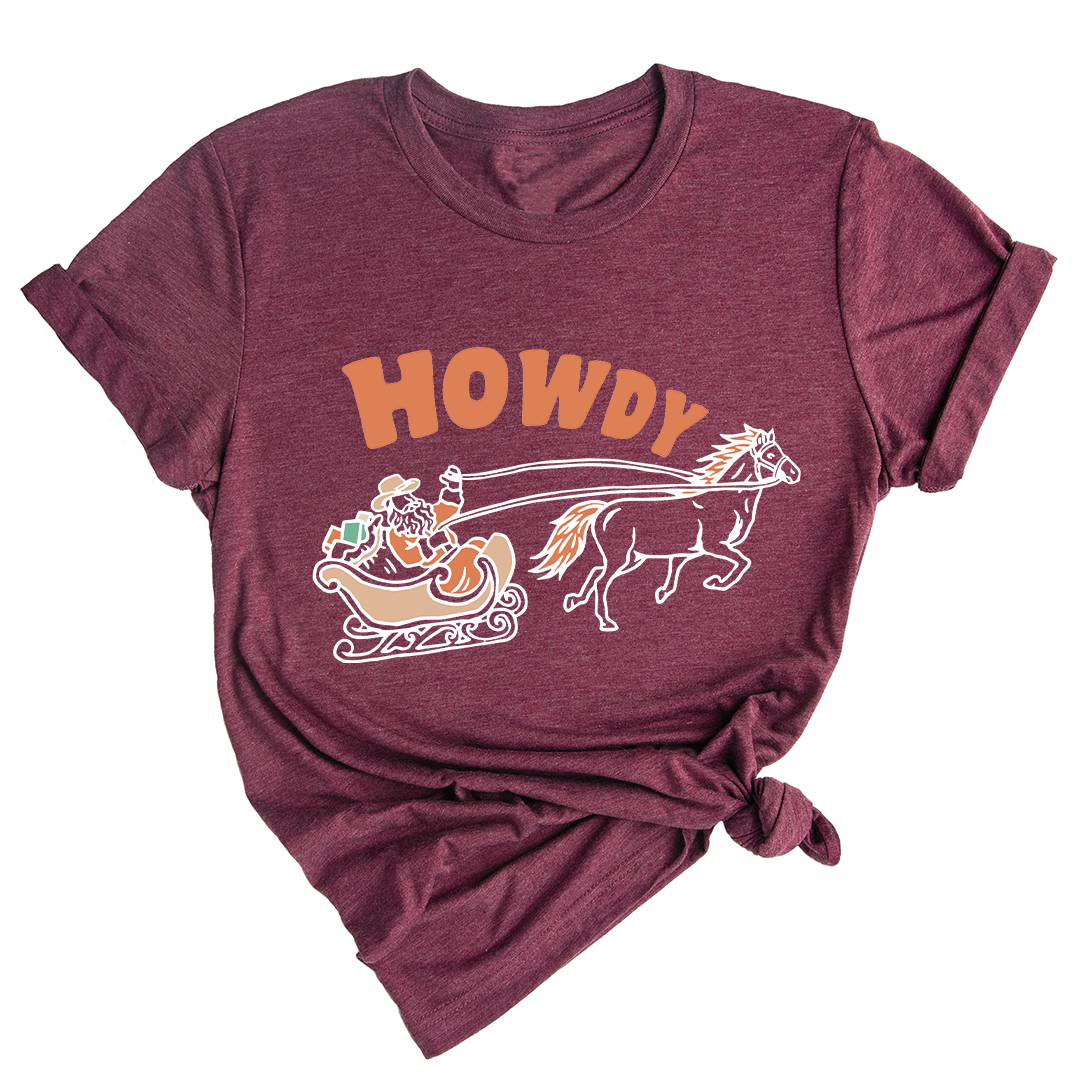 Christmas Howdy Shirt, Western Christmas Shirt, Cowboy Santa Shirt, Country Christmas T-Shirt, Howdy Apparel, Retro Santa Shirt