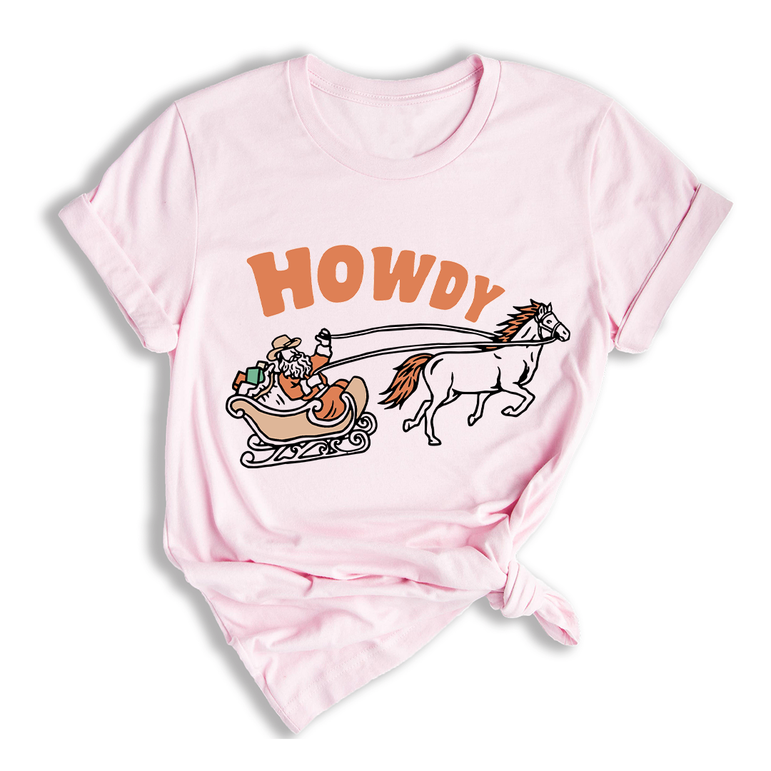 Christmas Howdy Shirt, Western Christmas Shirt, Cowboy Santa Shirt, Country Christmas T-Shirt, Howdy Apparel, Retro Santa Shirt