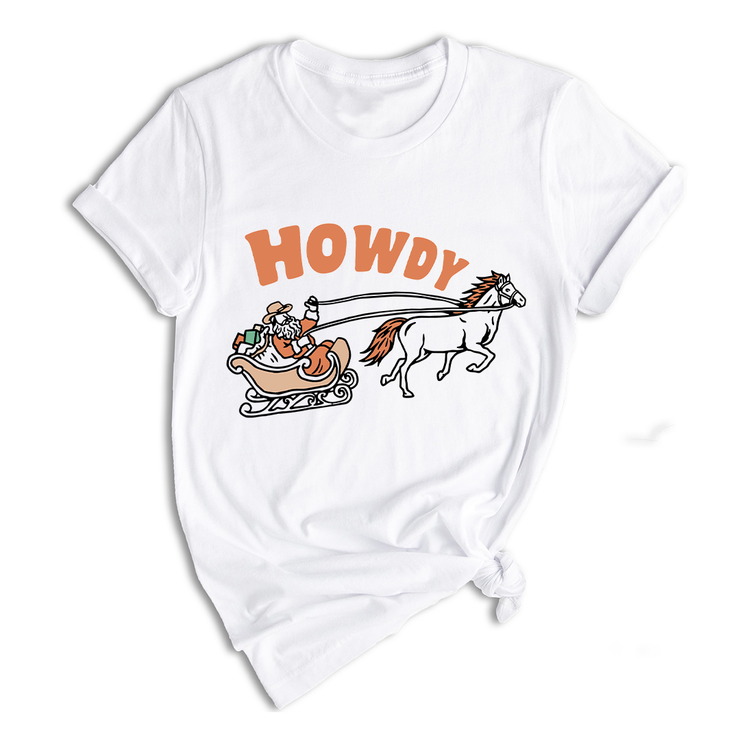 Christmas Howdy Shirt, Western Christmas Shirt, Cowboy Santa Shirt, Country Christmas T-Shirt, Howdy Apparel, Retro Santa Shirt