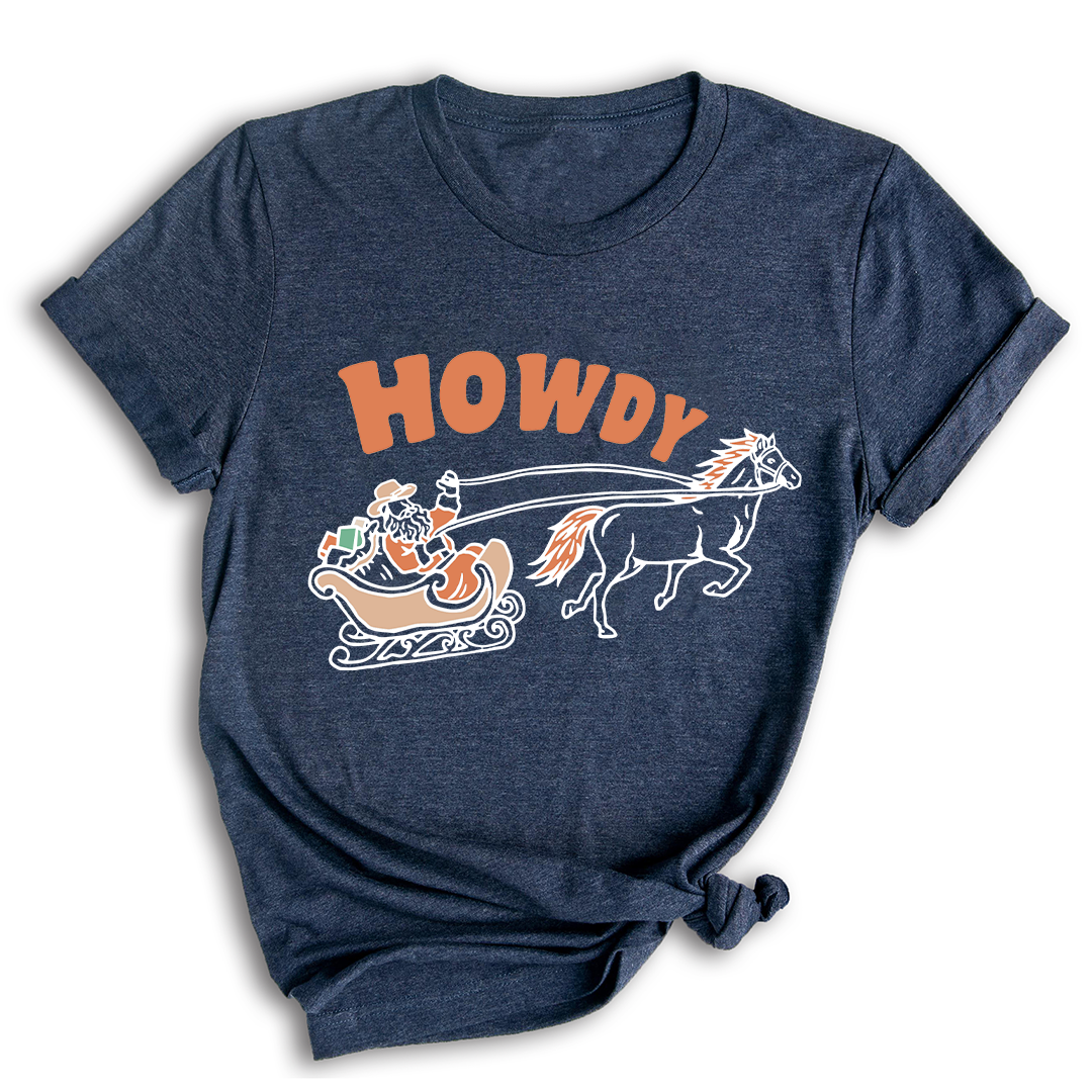 Christmas Howdy Shirt, Western Christmas Shirt, Cowboy Santa Shirt, Country Christmas T-Shirt, Howdy Apparel, Retro Santa Shirt