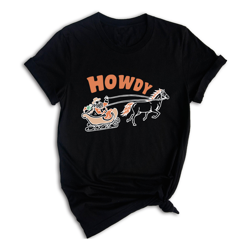 Christmas Howdy Shirt, Western Christmas Shirt, Cowboy Santa Shirt, Country Christmas T-Shirt, Howdy Apparel, Retro Santa Shirt